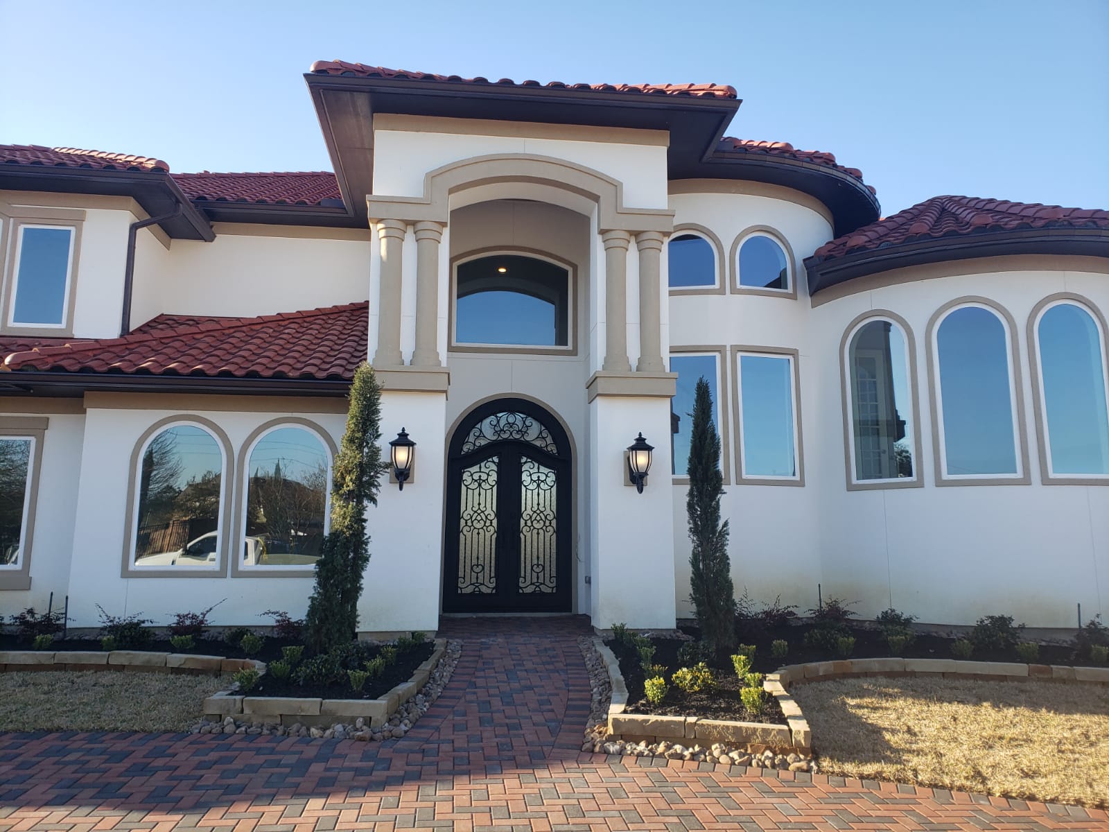 Double iron entry doors