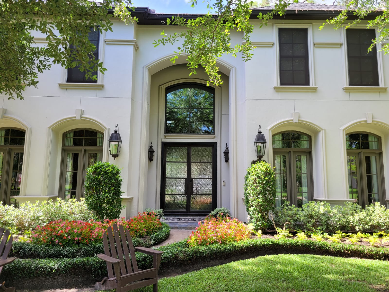 Custom iron entry door installation, Houston